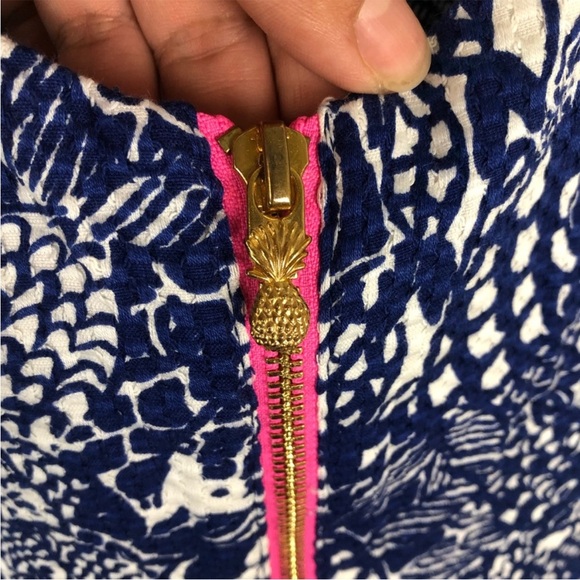 Lilly Pulitzer Navy & White Lace-Panel Sheath Dress Kentucky Derby Ready - Picture 9 of 13